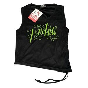 NWT Dolls Kill Hello Kitty Mesh Ruched Side Top - Size UK 14